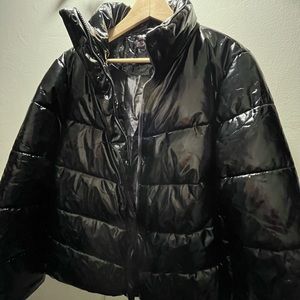 Betsey Johnson Black Puffer Jacket Large NWT